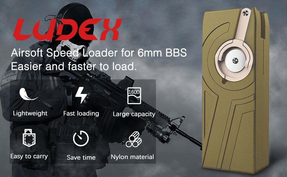 Ludex 1600 Large Capacity Airsoft Speed Loader for 6mm BBS, M4/M16 Hand