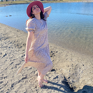 Puff Sleeve Midi Dress