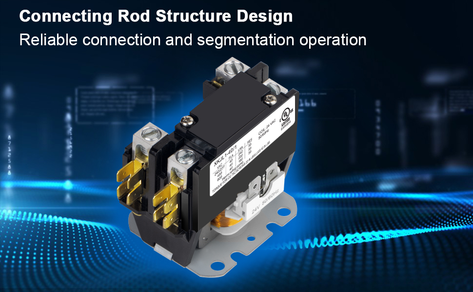 HVAC Contactor, 40 Amp Single Pole / 1 Pole Contactor 24V Coil AC