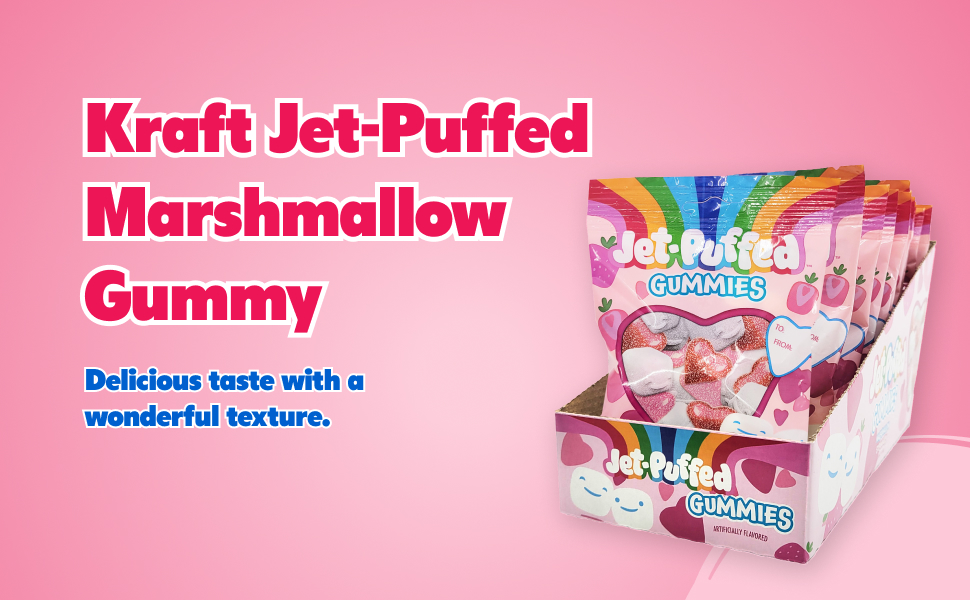 Kraft Jet Puffed Marshmallow Gummy Peg Bag Valentines Day