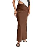 Amazon.com: Vrtige Women's Elegant Silk Satin Elastic High Waist