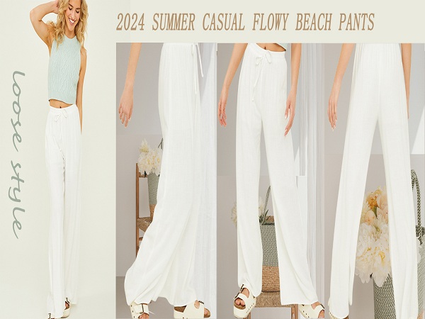 Linen Wide Leg Pants for Women, Linen Blend Pants for Women