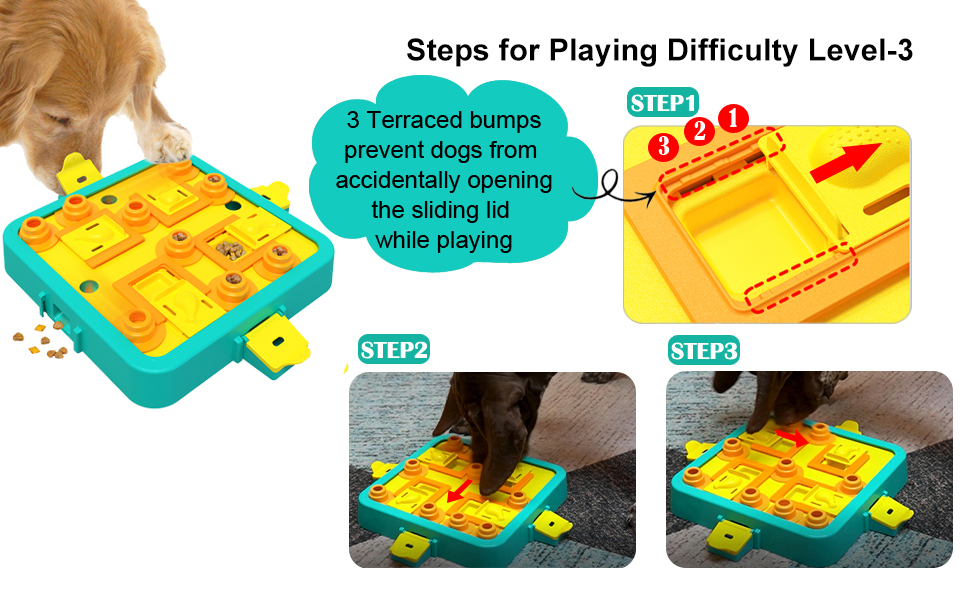 LACCEN Dog Puzzle Toys Level 3 in 1 Interactive Dog Toy for IQ