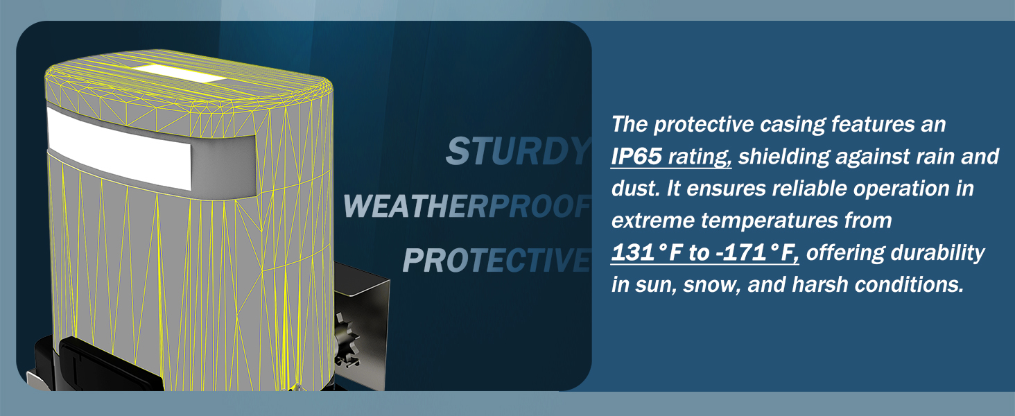 IP65 waterproof housing, weather-resistant cover, outdoor sliding gate motor protection