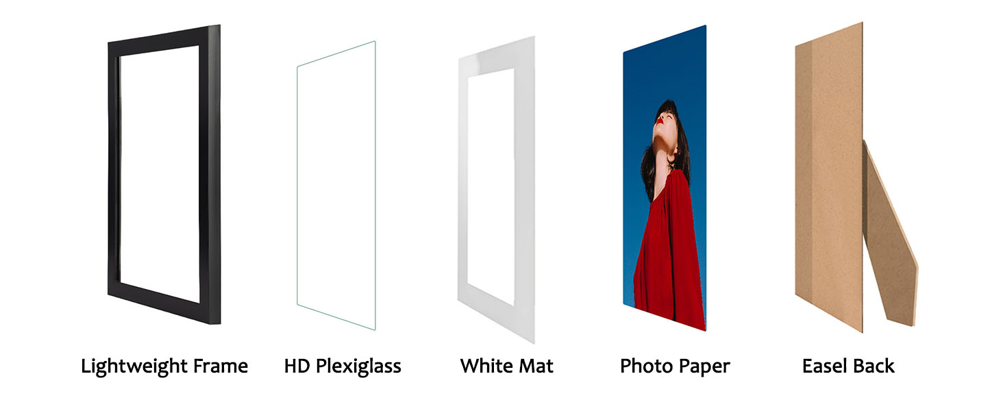 Lavezee 8x10 Black Picture Frame Set of 10, Bulk Collage Frames for