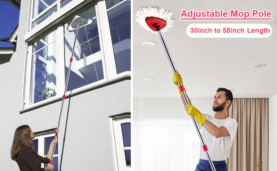 GreeSuit Spin Mop Handle Replacement 58" Mop Replacement Stick