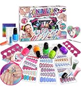 Unicorn Nail Kit for Girls 7-12, FunKidz Ultimate 790+ Peelable Glamour Nail Polish Kit for Kids ...