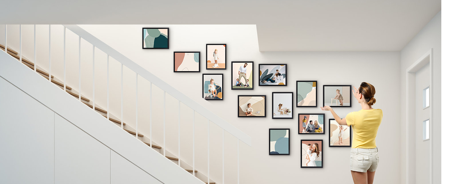 Hoikwo Multi 6x4 Photo Frames Set of 18, 4x6 Black Picture Frames for