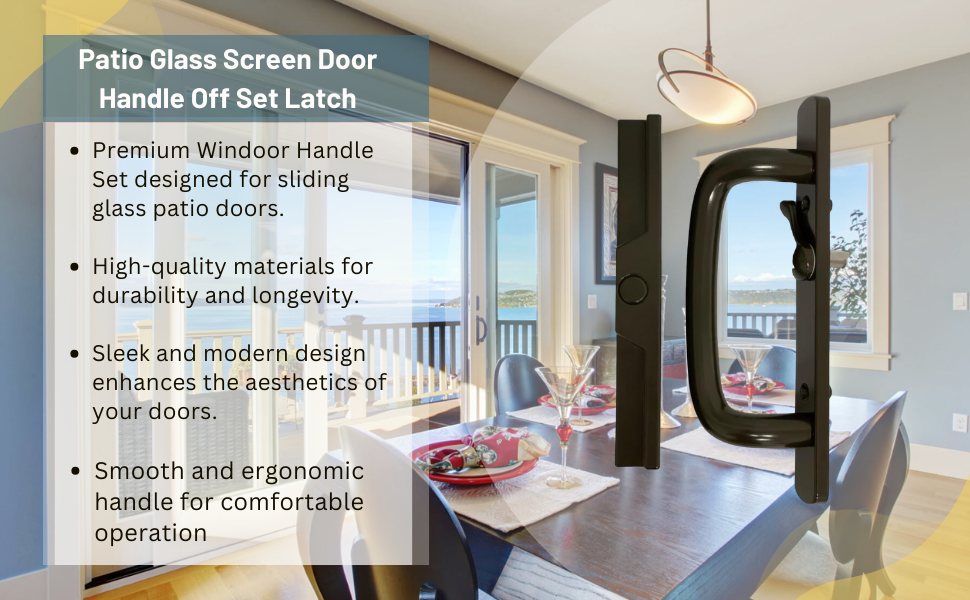 White Handle Set for Sliding Glass Patio Doors Handle Replacement for