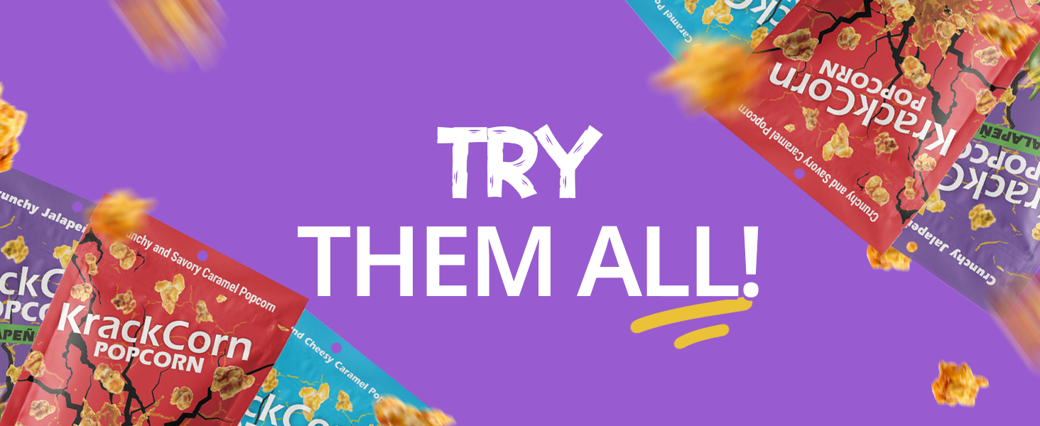 snacks chips popcorn caramel cheese snacks crunchy variety pack gourmet food spicy sweet jalapeno