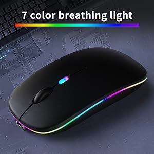 a computer mouse with a colorful glow on it.
