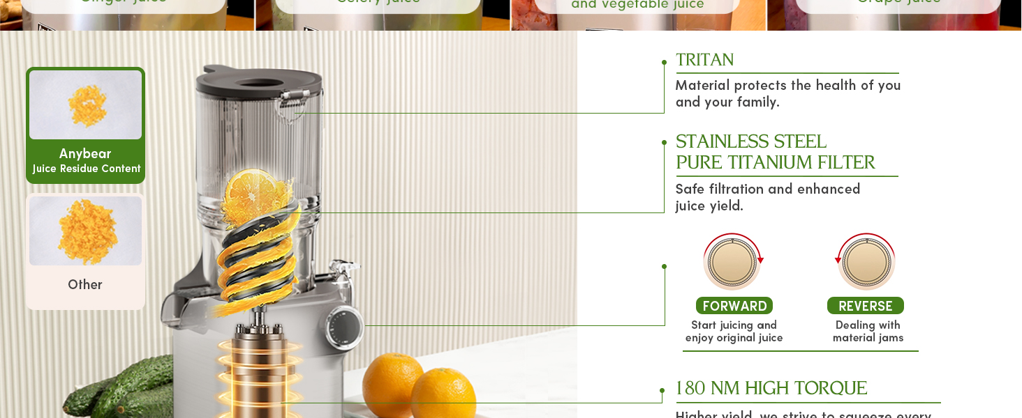 anybear masticating juicer