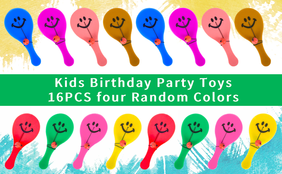 colmanda 16 Pack Raqueta y Pelota con Cuerda, Mini Bate y ...