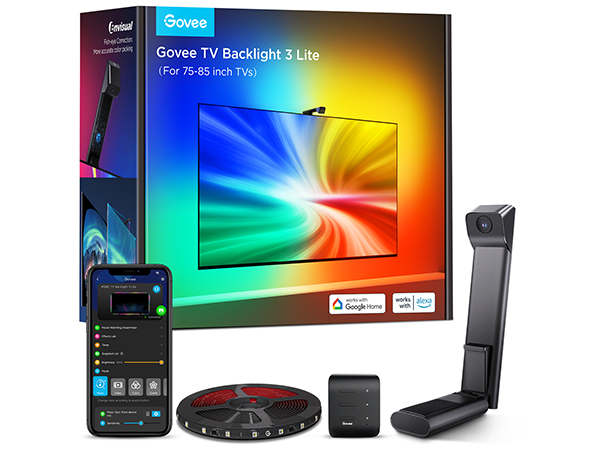 Govee TV バックライト 3 ライト キット (55～65 インチ TV) Govee TV Backlight 3 Lite Kit with Matter Support – Smart