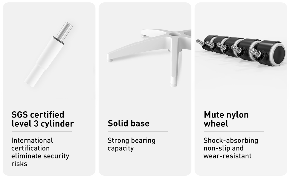 Ergonomic Desk Chair, Computer Office Chair With Flip-up Armrest&Lumbar Support, Adjustable Height, White 14 163