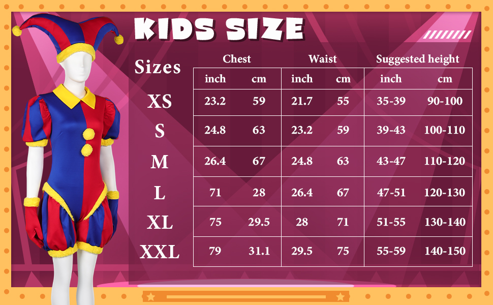 Circus Pomni Costume Clown Pomni Cosplay Jumpsuit Bodysuit Hat Gloves Magical Jester Outfits Halloween Adult Kids 6 Digital Circus Pomni Costume Kids Size