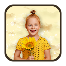 A stock image of a girl brushing herself off after a fall, standing strong and determined.