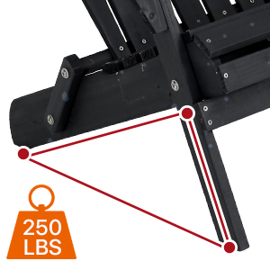 Pliage de chaise adirondack texture en bois, Patio adirondack chaise résistante aux intempéries