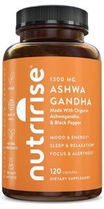 nutririse ashwagandha organic black pepper stress relief support mood thyroid immune sleep aid
