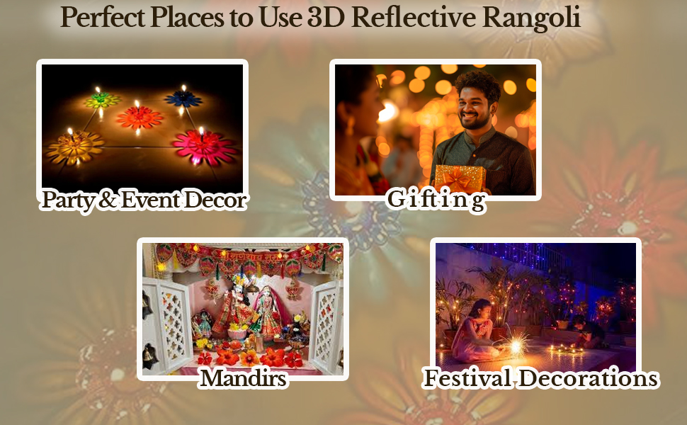 party event decor gifting mandir decoration festive rangoli reusable SPN-MC368P