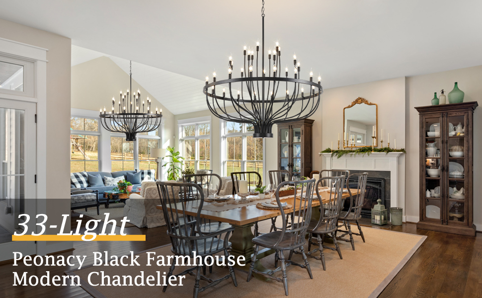 black farmhouse modern chandeliers for dining room