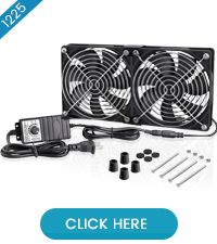 2x120mm Computer Fan with AC Plug,  240mm 110V 120V 220V 240V AC Variable Speed Fan AC Powerful Fan