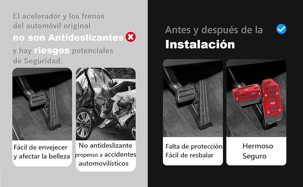 pedales de aluminio de coche