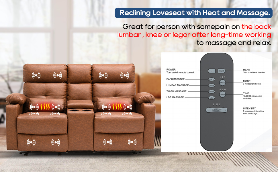 RIHEREFY 68'' RV Power Reclining Loveseat Recliner