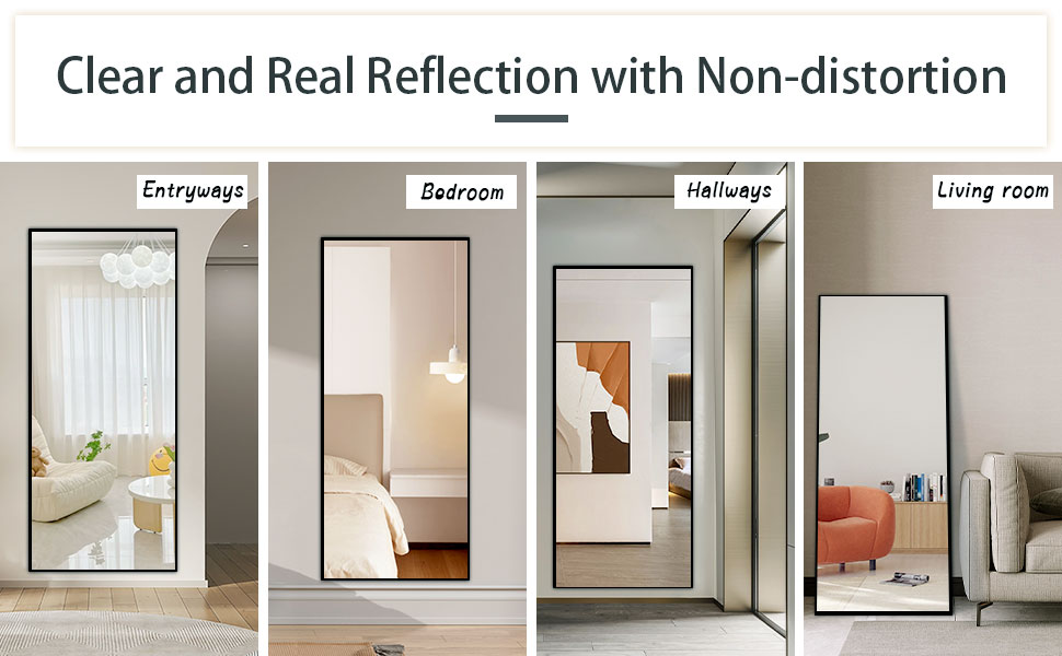 KOCUUY Black Full Length Mirror 71"x30", Extra Large Full Body Mirror