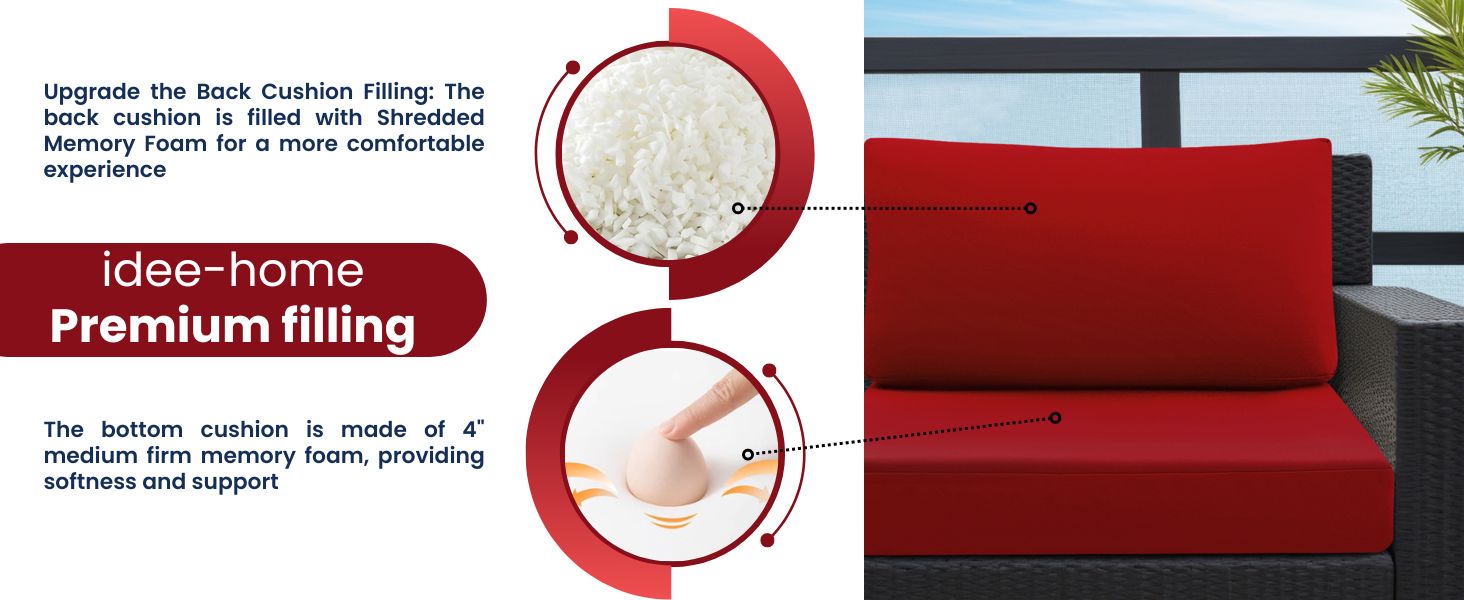 idee-home Outdoor Cushions for Patio Furniture 26.5x26.5