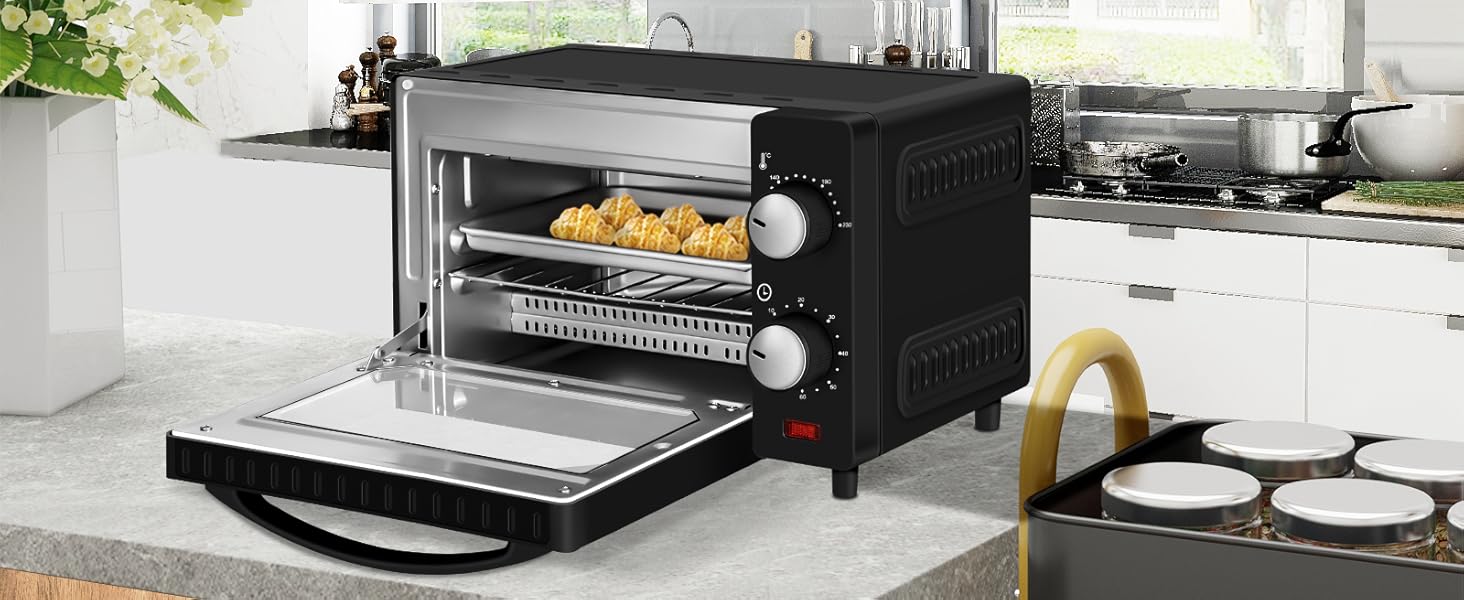 WANNYTON Electric Oven 10L, Mini Oven Electric Pizza Oven Countertop