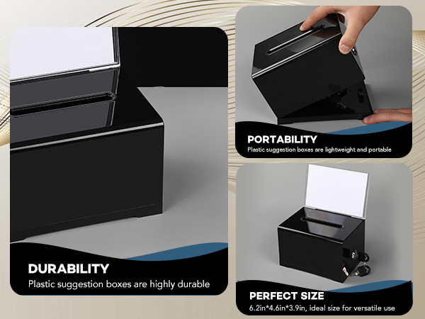 VOISEN Acrylic Donation Box with Lock