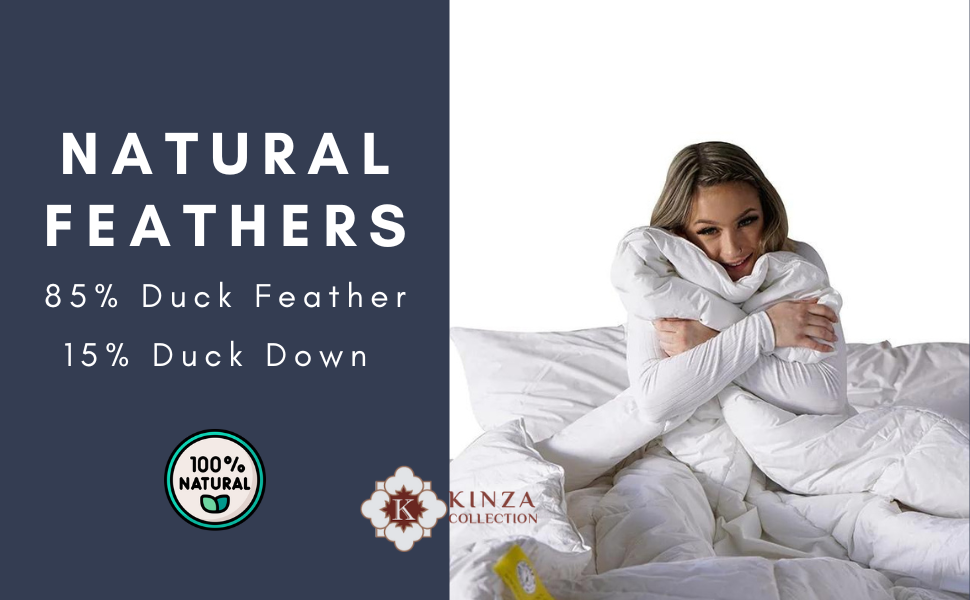 KINZA COLLECTION Natural DUCK FEATHER Duvet Super King Bed Size