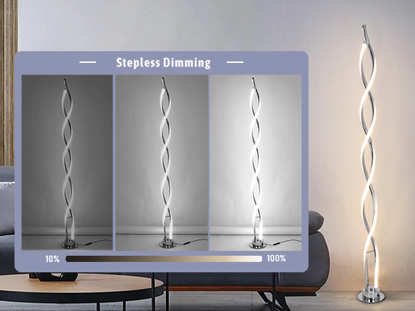 ADISUN 31W Modern Floor Lamp, LED Spiral Floor Lamp for