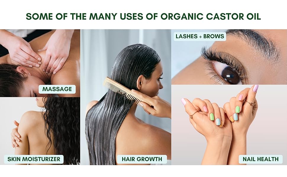 Herbion Naturals organic castor oil pure usda hair growth eyelash brows moisturizer hexane-free skin