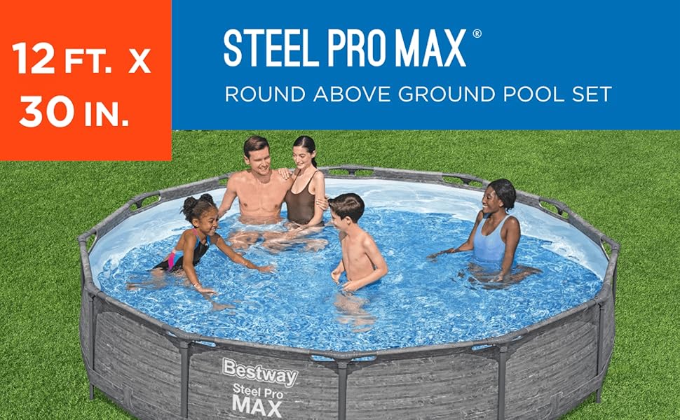 Bestway Steel Pro MAX 12' x 30" Round Above Ground Swimming