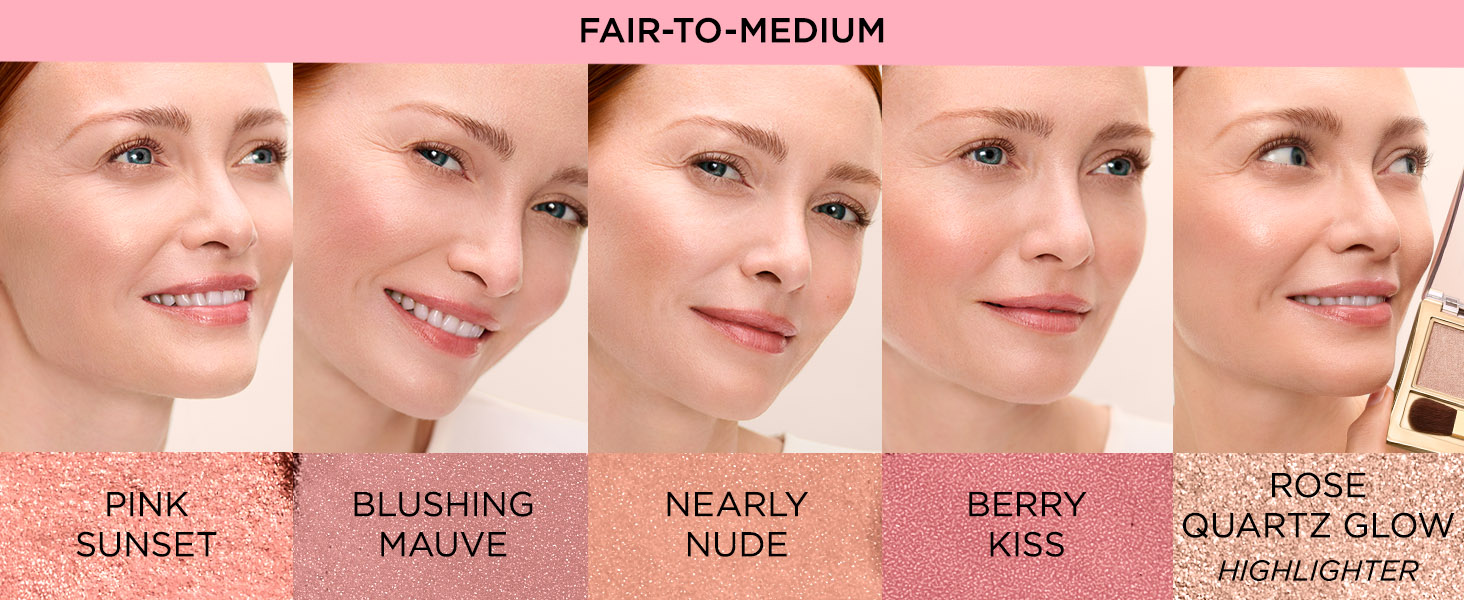 Shades of Elizabeth Arden Blush on a model