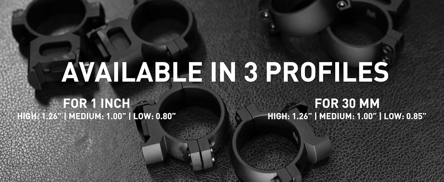 Monstrum Predator High Performance 7075 Aluminum Scope Rings Picatinny Base 1