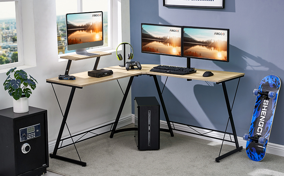 Aingoo L Shaped Desk Computer Desk Corner Desk for Home Office