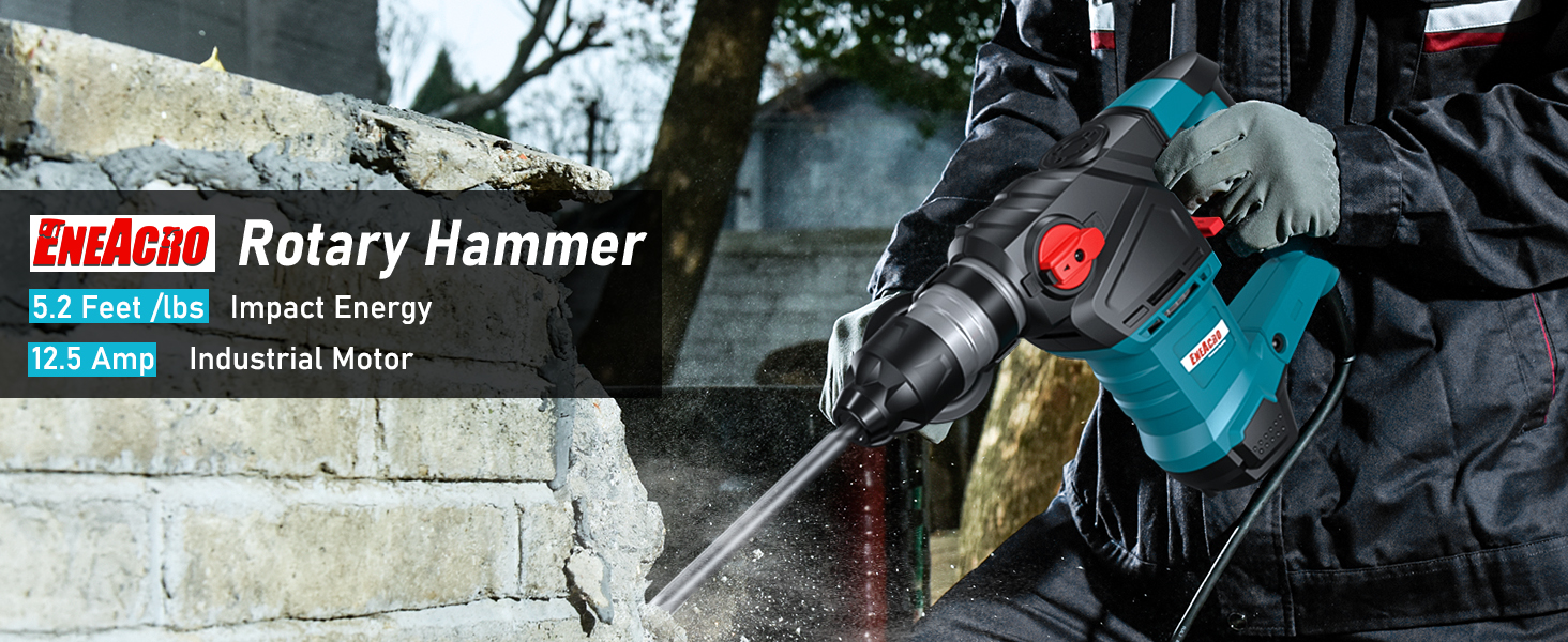 ENEACRO 11/4 Inch SDSPlus 1500W Heavy Duty Rotary Hammer Drill