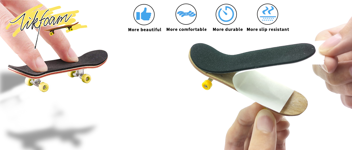 Tikfoam 30Pcs Fingerboard Foam Grip Tape, 38 x 110mm Foam Grip Tape for Fingerboards