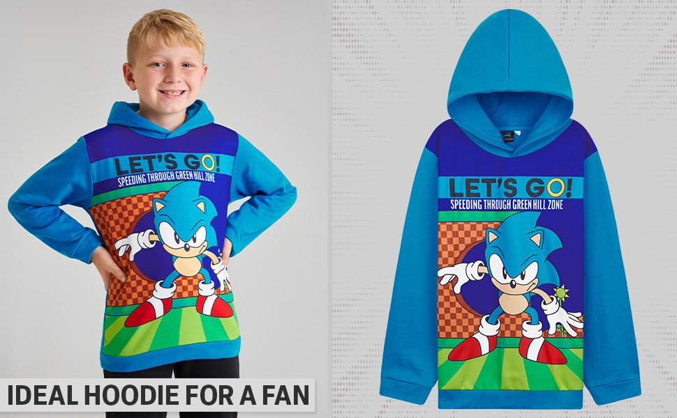 Sonic The Hedgehog Hoodie for Boys Teens