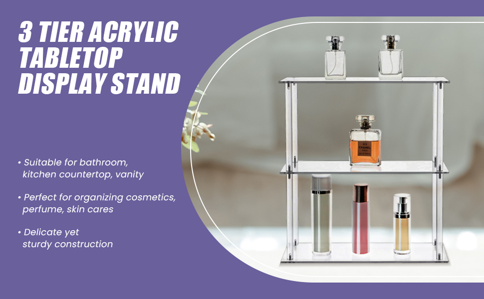 3 Tier Acrylic Tabletop Display Stand