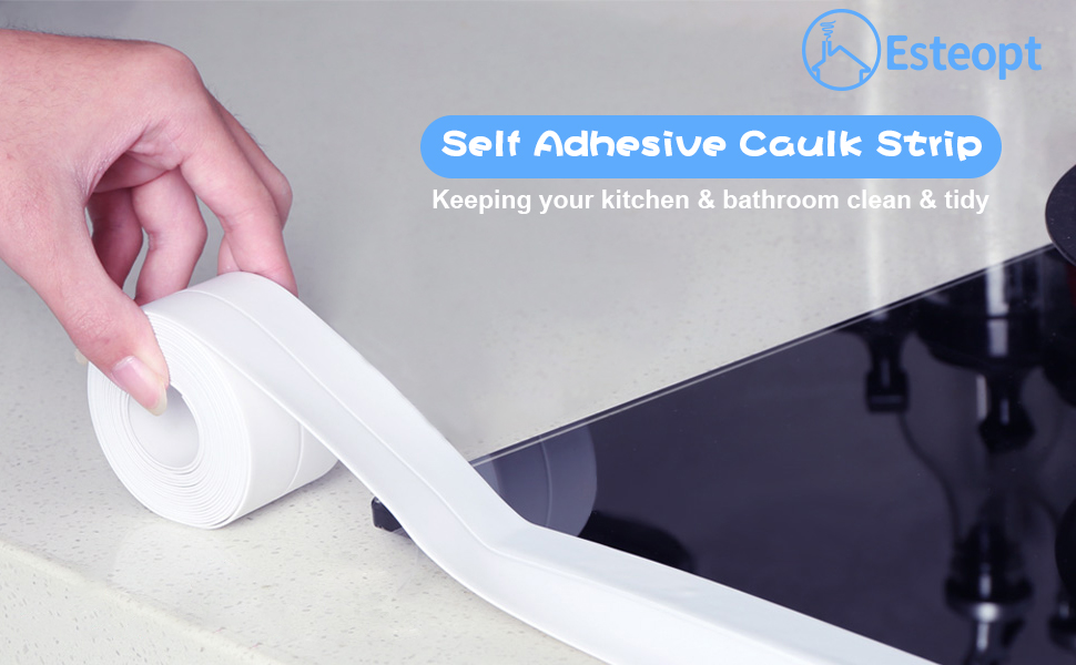 Bath Sealant Strip, Caulk Strip Adhesive Sealant Tape with Sealing Tool