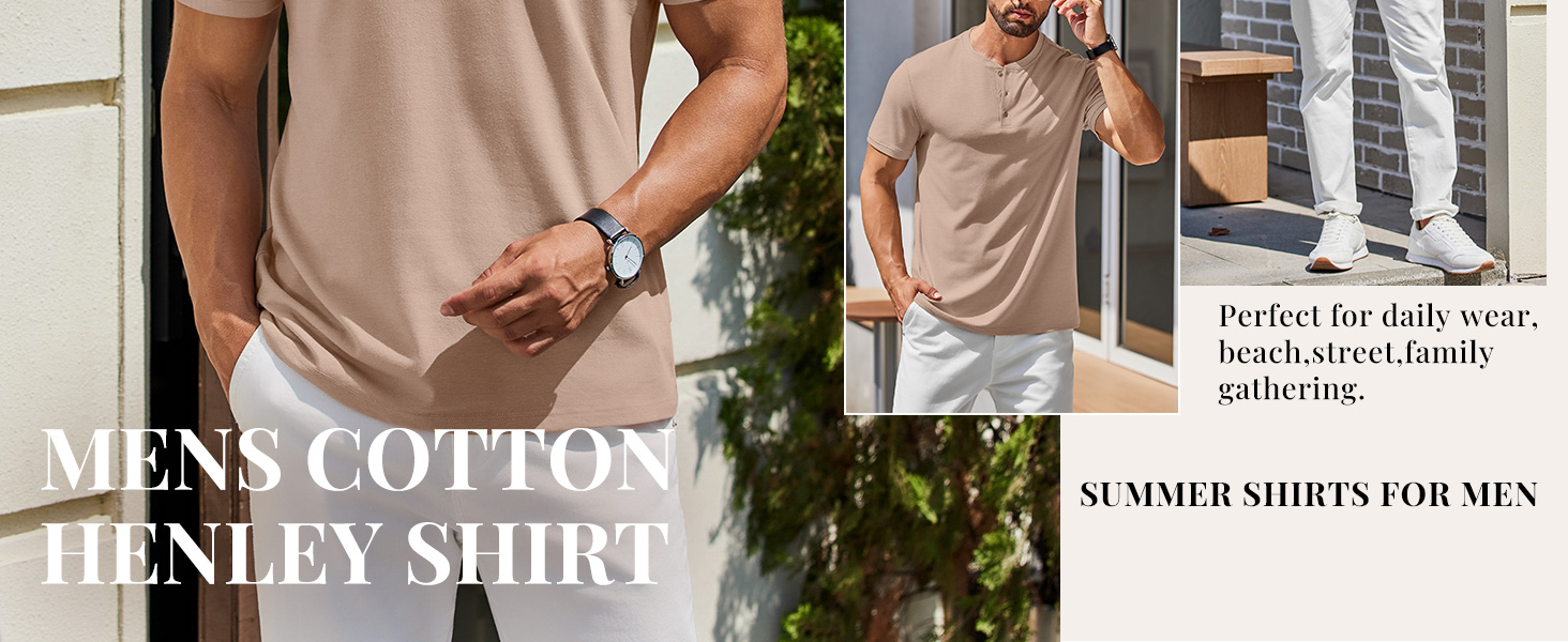 Men's Cotton Henley Shirt