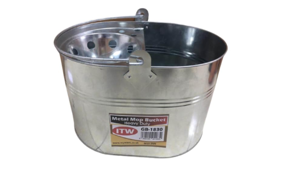 Industrial Galvanized Steel Metal Mop Bucket 13L litres Large