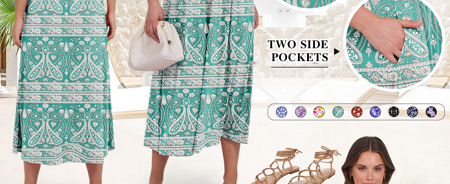 Crewneck Sleeveless Floral Dress