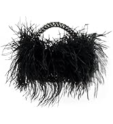 Miuco Real Natural Ostrich Feather Beaded Handbags For Women Handmade Evening Bags Clutch Purse