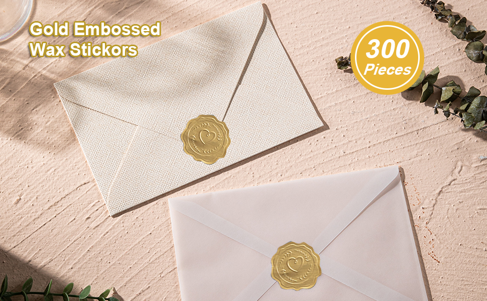 Gold Embossed Wax Stickors