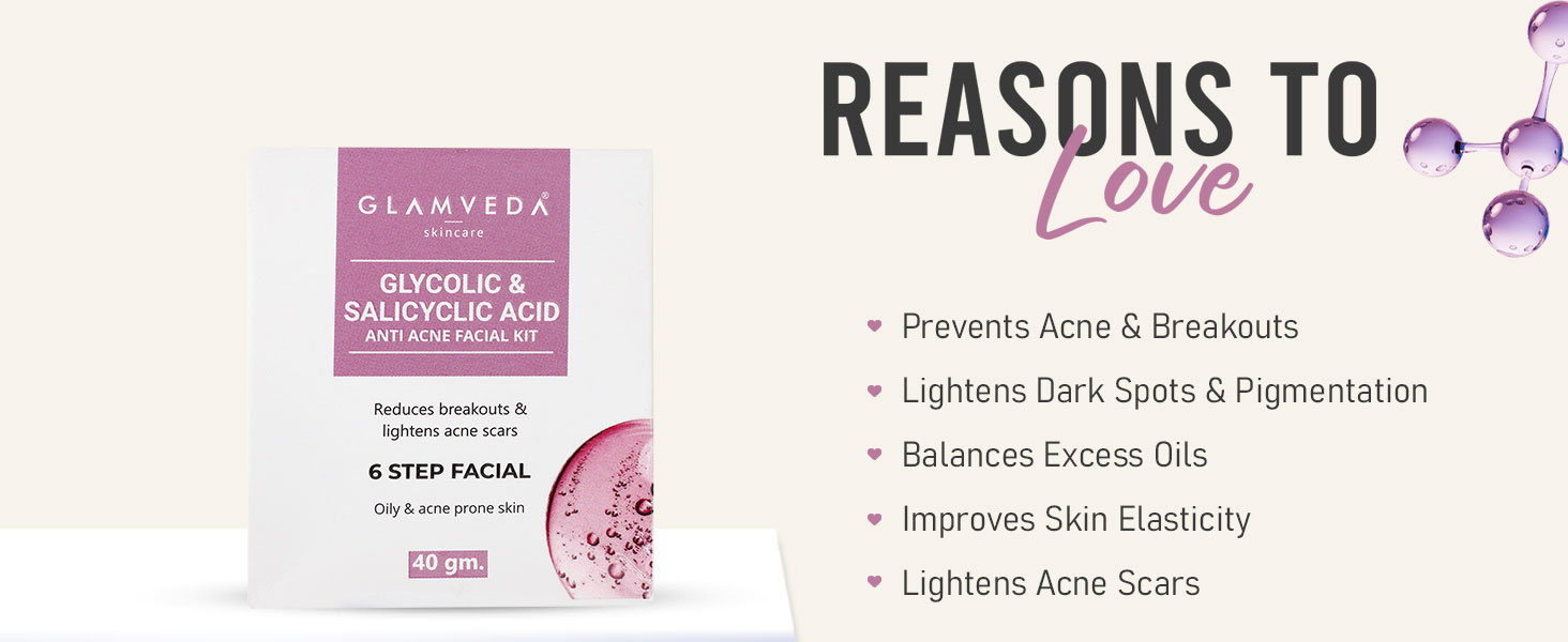 Glamveda Glycolic & Salicylic Anti Acne Facial Kit